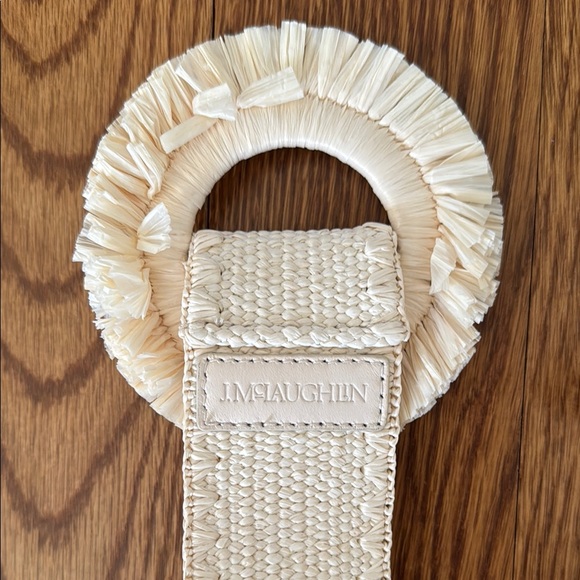 Cream Woven Belt with Circular Buckle - Picture 3 of 3